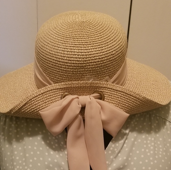 NWT Nine West Straw Flip-Up Floppy Hat - Picture 4 of 7